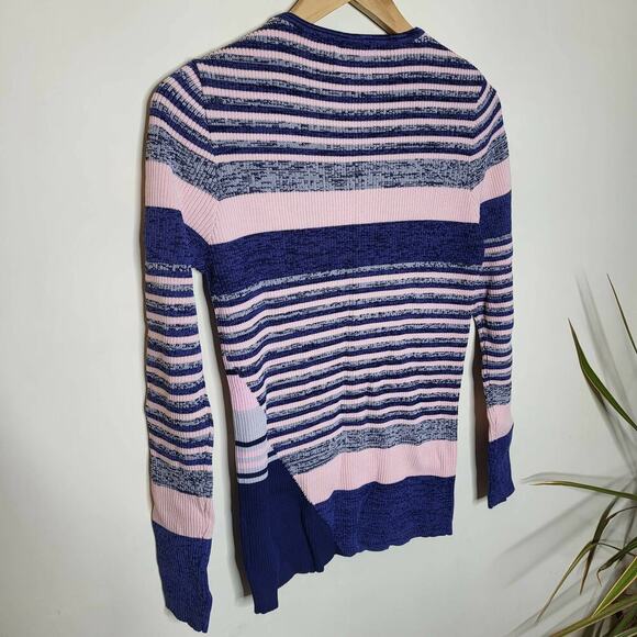 John & Jenn Long Sleeve Ribbed-Knit Striped Sweater - Stripes - Blue Multi - Picture 2 of 9